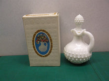 AVON VINTAGE 1972 HOBNAIL empty DECANTER ROSES FOAMING OIL MILK GLASS PITCHER
