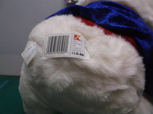 Vtg Kmart 1999 Christmas White Bear Plush Stuffed Animal Blue & Red Santa Shirt