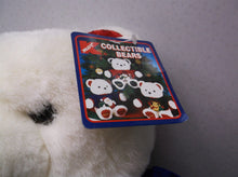 Vtg Kmart 1999 Christmas White Bear Plush Stuffed Animal Blue & Red Santa Shirt