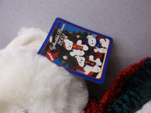 2001 Kmart Christmas Teddy Bear 18"White Stuffed Plush Green Red Scarf Hat