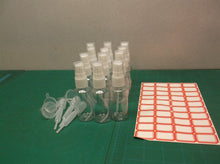 12 spray bottles with funnel & droppers