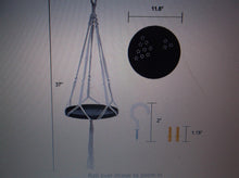 Macrame Plant Hanger with Wooden Tray Plate Shelf- Indoor Hanging Planter Shelf