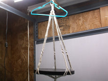 Macrame Plant Hanger with Wooden Tray Plate Shelf- Indoor Hanging Planter Shelf