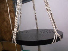 Macrame Plant Hanger with Wooden Tray Plate Shelf- Indoor Hanging Planter Shelf