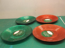 set of 4 plate candle holders 2 red & 2 green