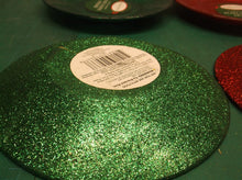 set of 4 plate candle holders 2 red & 2 green