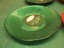 set of 4 plate candle holders 2 red & 2 green