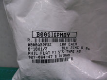 100 qty #8-18 x 1/2" flat head black zinc coated phillips head Screws