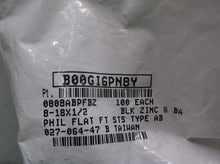 100 qty #8-18 x 1/2" flat head black zinc coated phillips head Screws