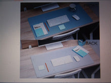 skrebbo leather desk pad protector 31.5 x 15.7 gray/blue