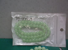 RUBYCA 2 Strand Jade Imitation Round Painted Coated Glass Beads Jewelry Making
