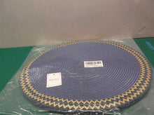 Blue Round Placemats w Sparkly Gold Trim Table Mats 4 Wipeable Woven 13.5 inch