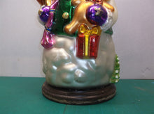 2003 Thomas Pacconi Classics Glass Blown Snowman on Wood Base ~ 9 " ds1