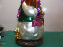 2003 Thomas Pacconi Classics Glass Blown Snowman on Wood Base ~ 9 " ds1