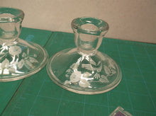 2 Frosted glass Hummingbird Candle Holders ds1