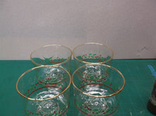 Set of 4 Arby's Holiday Holly Christmas Goblet Desert Glasses ds1