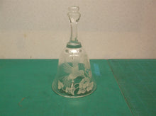 Etched Crystal Bell, Avon, Hummingbird,Handbell, Bird and Flower,ds1