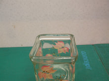 3" square candle holder with flower pattern ds1