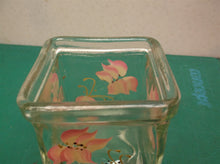 3" square candle holder with flower pattern ds1