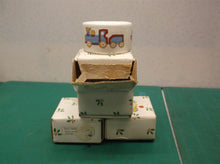 set of 4 christmas train themed napkin rings made in japan