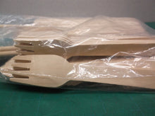 lot of assorted wooden sporks knives & chopsticks
