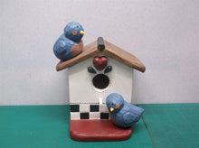 Eddie Walker midwest carved resin Bluebird Bird House 6.75” x 5.5” ds1