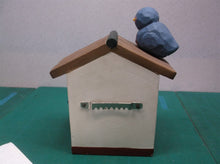 Eddie Walker midwest carved resin Bluebird Bird House 6.75” x 5.5” ds1