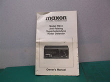 maxon rd-3 anti-falsing radar detector manual only ds1