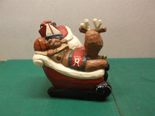 Eddie Walker Figurine Santa Reindeer in Sleigh Music Box ds1