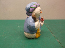 Eddie Walker Figurines Snowman w Broom Bird ds1
