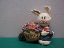 Eddie Walker Figurines Bunny Happy Flower Wheelbarrow ds1