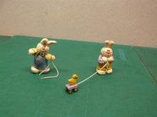 Eddie Walker Figurines Bunnies w Pull Toy Missing 1 ds1