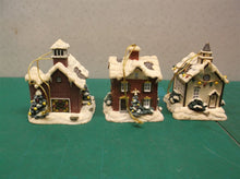Christmas Village House Ornaments lot of 3 ds1
