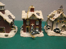 Christmas Village House Ornaments lot of 3 ds1