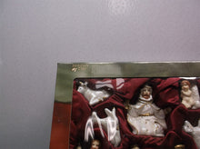 Holiday Time White Porcelain Gold Trim Nativity Scene 10 Pc Set