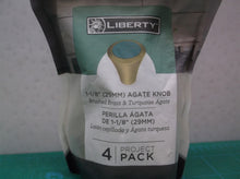 4 Pack Liberty 1-?" (29MM) AGATE KNOB P38484C-BTA-SP Brass & Turquoise Agate