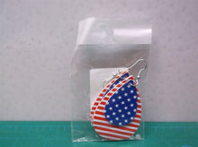 American Flag Earrings Leather Earrings Cute Teardrop National 4th July Dangle