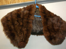 Vintage fur Stole Dark Brown 14 x 40