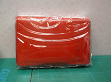 Credit Card Holder RFID Blocking Genuine Leather Vintage Aluminum Slim Case Red