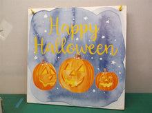 happy halloween wood sign 3 pumpkins