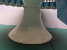 11" Teal Ribbon Cake Plate ds1
