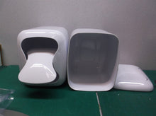 2 mDesign Plastic Square Mini Trash Can with Swing Lid for Bathroom Vanity White