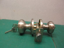 Satin Nickel Exterior Entry Door Knob with keys no hardware Kwikset