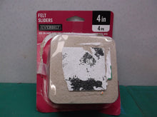 4 in. Beige Reusable Felt Square Furniture Sliders for Hard Floors (4-Pack)