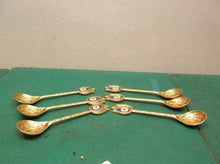 6 gold plated indian design spoons