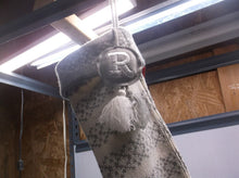 Knit Fair Isle Monogram Christmas Stocking Gray/White R - Wondershop