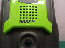 341031639 Front panel assembly off GreenWorks GPW 1600 electric pressure washer
