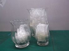 Home Essentials And Beyond Set of three Ambience 4" 6" 8" Glass Hurricanes