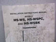 LEI ACCESSORIES transducer manual only for HS-WS HS-WSPC HS-WSBK MODELS