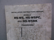 LEI ACCESSORIES transducer manual only for HS-WS HS-WSPC HS-WSBK MODELS